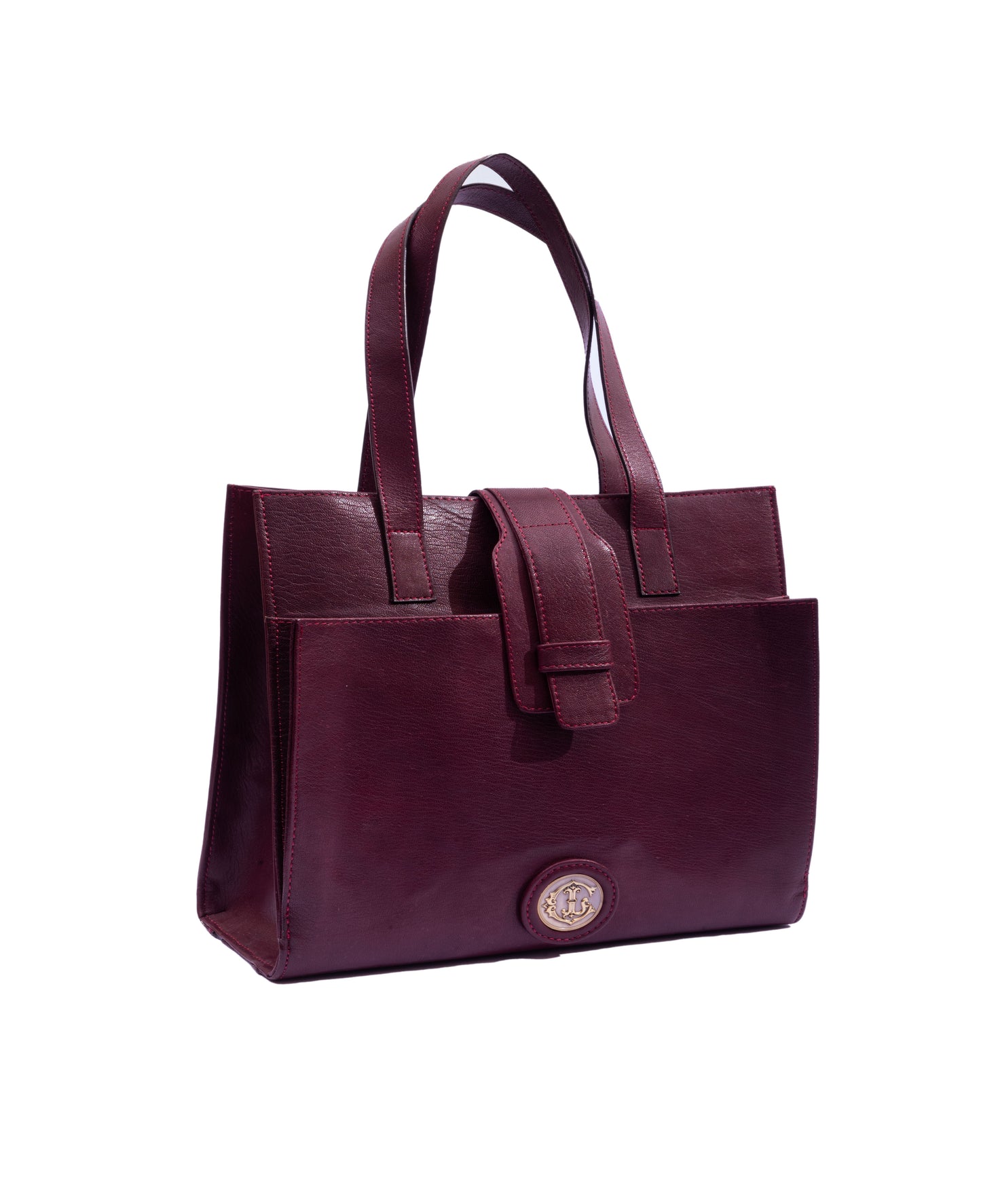 Maroon Leather Bag with Suede lining