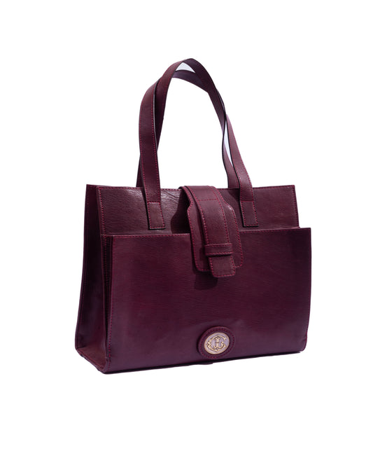 Maroon Leather Bag with Suede lining