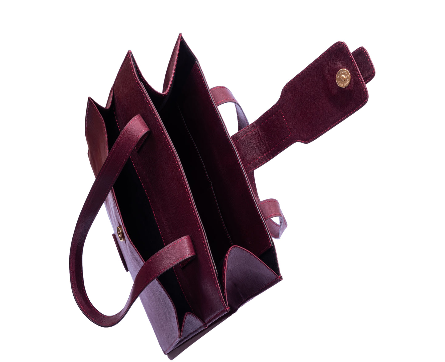 Maroon Leather Bag with Suede lining