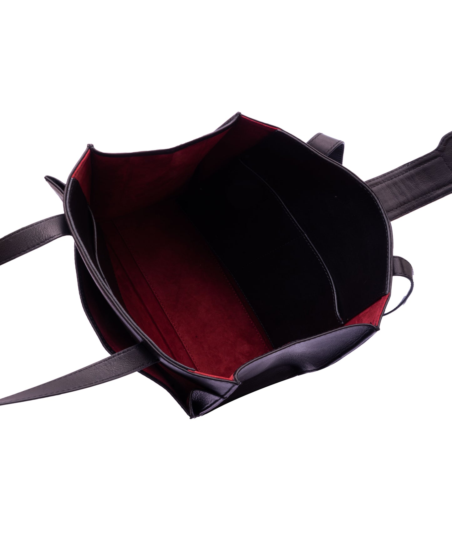 Black Leather Big Bag with Suede lining
