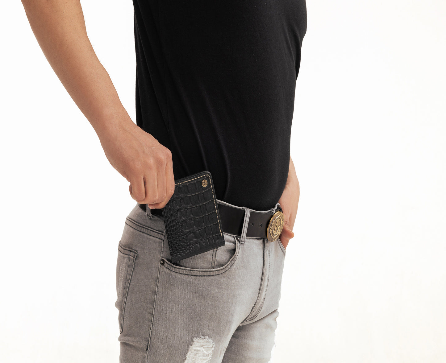 Black Crocodile Leather Wallet